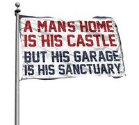Stuff For Your Room A Man's Home Is His Castle But His Garage Is His Sanctuary Flag Drapeau vintage Décor Drapeaux pour les garçons (152 x 244 cm)