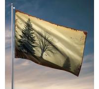 Stuff For Your Room A Misty Landscape With Trees In Silhouette. Drapeau extérieur décoration de grotte homme (120 x 180 cm)