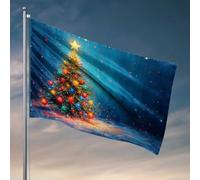 Stuff For Your Room Arbre de Noël avec ornements colorés Drapeau Décoration de chambre pour homme Décoration de terrasse (152 x 244 cm)