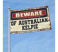 Stuff For Your Room Beware Of Australian Kelpie Flag Drapeaux de chambre à coucher Panneau de porche (152 x 244 cm)