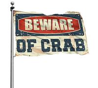 Stuff For Your Room Beware Of Crab Flag Drapeaux de chambre à coucher Panneau de porche (60 x 90 cm)