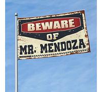 Stuff For Your Room Beware Of Mr. Mendoza Drapeau humoristique pour mari Cadeaux muraux amusants (30 x 45 cm)
