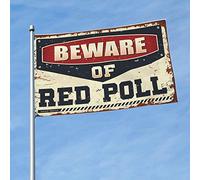 Stuff For Your Room Beware Of Red Poll Flag Drapeaux décoratifs vintage pour les garçons (120 x 180 cm)