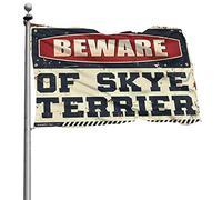 Stuff For Your Room Beware Of Skye Terrier Drapeau de chambre à coucher Panneau de porche (60 x 90 cm)