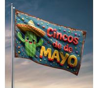 Stuff For Your Room Cactus In Sombrero Celebrates Cinco De Mayo Fiesta Flag Vintage Decor Outdoor Signs And Decor (60 x 90 cm)