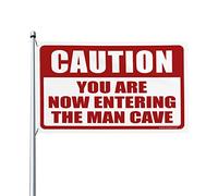 Stuff For Your Room Caution! You Are Now Entering The Man Cave Flag Cadeaux amusants pour mari Drapeaux muraux amusants (152 x 244 cm)