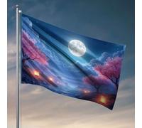 Stuff For Your Room Cherry Blossoms Under A Full Moon Flag Fall Decor Outdoor Flags For Room Girls (60 x 90 cm)
