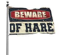 Stuff For Your Room Drapeau Beware Of Hare Drapeaux de chambre à coucher Panneau de porche (60 x 90 cm)
