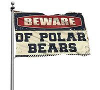 Stuff For Your Room Drapeau Beware Of Polar Bears Drapeaux de chambre à coucher Panneau de porche (60 x 90 cm)