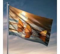 Stuff For Your Room Golden Butterflies At Sunset Reflections Drapeau Décoration de chambre pour homme Décoration de terrasse (120 x 180 cm)