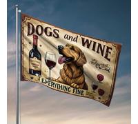 Stuff For Your Room Golden Retriever Enjoying Wine: A Classic Pairing For Relaxation Flag Vintage Decor Outdoor Signs And Decor (152 x 244 cm)