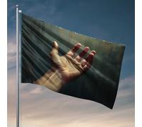 Stuff For Your Room Hand In Front of Abstract Background Flag Room Decor For Men Deck Decor (60 x 90 cm)