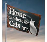 Stuff For Your Room Home Sweet Home with Cats Flag Décoration de chambre pour homme (152 x 244 cm)