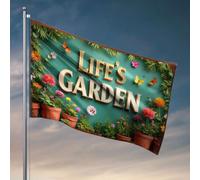 Stuff For Your Room Life'S Garden : Fleurs fleuries dans des pots Drapeau Décoration extérieure Décoration de grotte Homme (120 x 180 cm)