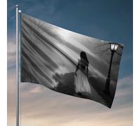 Stuff For Your Room Misty Pathway : A Solitaire Figure In The Fog Flag Décoration de chambre pour homme (152 x 244 cm)
