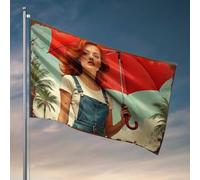Stuff For Your Room Parapluie rouge : une évasion tropicale avec des couleurs vives drapeau vintage décor extérieur signes et décoration (30 x 45 cm)