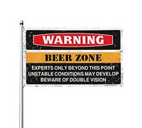 Stuff For Your Room Warning Beer Zone Flag Drapeaux Porche Sign (152 x 244 cm)