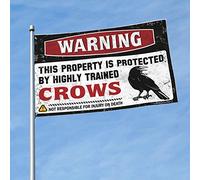 Stuff For Your Room Warning This Property Is Protected By A Highly Trained Crows Flag Vintage Decor Flags For The Boys (152 x 244 cm)