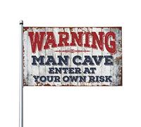 Stuff For Your Room Wrning Drapeau humoristique Inscription Enter At Your Own Risk Pour chambre de garçon Dortoir (60 x 90 cm)