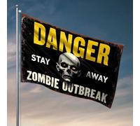 Stuff For Your Room Zombie Outbreak: Stay Away Flag Décoration de chambre pour homme (30 x 45 cm)