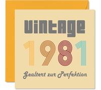 Stuff4 44 cartes d'anniversaire pour hommes et femmes - Vintage 1981 vieillies à la perfection - 44 cartes de vœux pour maman, papa, oncle, tante, frère, sœur, 145 mm