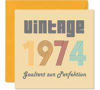 Stuff4 50 cartes d'anniversaire pour hommes et femmes - Vintage 1974 vieillies à la perfection - 50 cartes de vœux pour maman, papa, oncle, tante, frère, sœur 145 mm