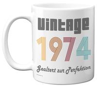 Stuff4 51. Geburtstagsgeschenke - 'Vintage 1974 Gealtert zur Perfektion' Tasse - Geburtstag Retro Tasse für Männer und Frauen, 325 ml Premium-Keramiktasse, Spülmaschinenfest