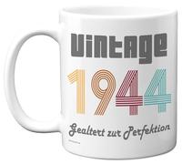 Stuff4 81. Geburtstagsgeschenke - 'Vintage 1944 Gealtert zur Perfektion' Tasse - Geburtstag Retro Tasse für Männer und Frauen, 325 ml Premium-Keramiktasse, Spülmaschinenfest