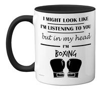 Stuff4 Boxing Gifts - Tasse « In My Head » - Cadeau amusant pour les amateurs de boxe, hommes et femmes - Tasse en céramique de qualité supérieure de 325 ml - Passe au lave-vaisselle avec poignée