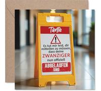 Stuff4 Carte d’anniversaire 30e anniversaire Humoristique pour tante - Panneau d’avertissement humoristique - Carte carrée avec enveloppe, intérieur vierge - Qualité premium 145mm x 145mm
