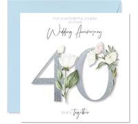 Stuff4 Carte d’anniversaire de mariage 40e pour couple