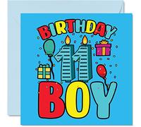 Stuff4 Carte d'anniversaire 11 ans pour garçon - Carte d'anniversaire pour garçon - Carte de 11 ans pour garçon, carte de vœux pour fils, frère, petit-fils, neveu, cousin, dieu et fils 145 mm