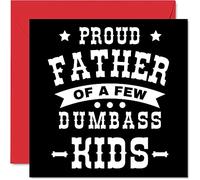 Stuff4 Carte d'anniversaire amusante pour papa - Proud Dad - Cartes de fête des pères pour papa de la part de son fils et de sa fille, cadeaux d'anniversaire pour père, 145 mm x 145 mm