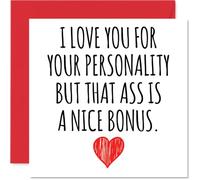 Stuff4 Carte d'anniversaire amusante - Un joli bonus - Carte d'anniversaire coquine pour homme et femme, 14 cm, cartes de vœux humoristiques