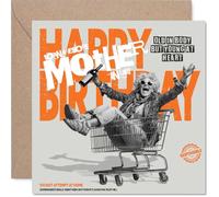 Stuff4 Carte d'anniversaire coquine pour belle-mère, vieux dans le corps | Chariot de courses humoristique avec inscription « Granny » - Carré - 14,5 cm - Enveloppe incluse