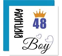 Stuff4 Carte d'anniversaire de 48 ans pour homme - Carte d'anniversaire pour garçon de 48 ans, papa, frère, oncle, cousin, ami, neveu, 145 mm x 145 mm, 48 ans, 48 ans, cadeau d'anniversaire