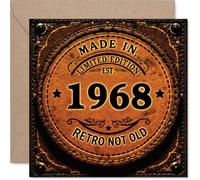 Stuff4 Carte d'anniversaire de 57 ans pour homme et femme - Rétro - Cartes d'anniversaire pour voisin, fille, mari, épouse, oncle, sœur, 14 cm