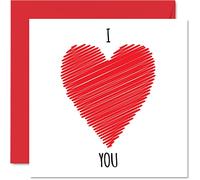 Carte d'anniversaire pour elle et lui avec inscription « I love you » - Carte d'anniversaire pour petite amie petit ami épouse mari partenaire -