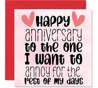 Carte d'anniversaire pour femme homme elle lui - The One I Want To Annoy - Carte d'anniversaire de mariage amusante pour mari épouse petit ami petite amie 145mm pour fiancée fiancée partenaire