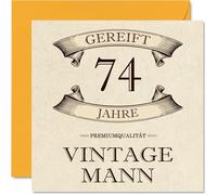 Stuff4 Carte d'anniversaire pour homme - Vintage Man - Cartes d'anniversaire pour homme de 74 ans, homme, papa, grand-père, 145 mm, soixante-quatorze cartes de vœux d'anniversaire
