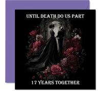 Stuff4 Carte de 17e anniversaire pour homme et femme - Until Death Do Us Part - Carte d'anniversaire de 17 ans pour mari, compagnon, petit ami, petite amie, 14 cm, cartes de vœux d'anniversaire de