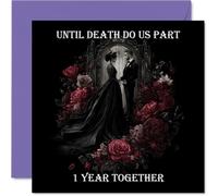 Stuff4 Carte de 1er anniversaire pour homme et femme - Until Death Do Us Part - Carte d'anniversaire de 1 an pour petit ami, petite amie, partenaire, épouse, cartes de vœux d'anniversaire de mariage