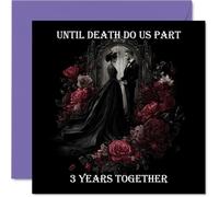 Stuff4 Carte de 3e anniversaire pour homme et femme - Until Death Do Us Part - Carte d'anniversaire de 3 ans pour partenaire, épouse, mari, compagnon, 14 cm