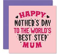 Stuff4 Carte de fête des mères pour belle-mère, inscription « World's Best Step Mum », 145 mm