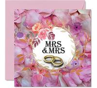 Stuff4 Carte de mariage gay LGBT - Pétales de bonheur - Cartes de jour de mariage, cartes de félicitations Well Done Just Married, 145 mm x 145 mm Cartes de vœux de mariage pour couples