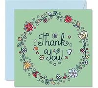 Stuff4 Carte de remerciement - Bague florale - Cartes de remerciement pour toutes les occasions pour elle, lui, femme, homme, enseignant, carte de remerciement 145 mm x 145 mm