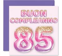 Stuff4 Carte vœux 85e anniversaire femme - Ballons roses violets à paillettes - Cartes joyeux anniversaire femme 85 ans, arrière-145 mm, quatre-vingt-cinq, quatre-vingt-cinquième anniversaire