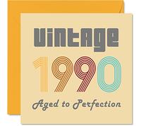 Stuff4 Cartes d'anniversaire 35e anniversaire pour hommes et femmes, vintage 1990 Aged To Perfection, carte d'anniversaire 35 ans amusante pour elle et lui, 145 mm, cartes de voeux d'anniversaire