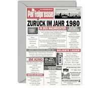 Stuff4 Cartes d'anniversaire 45 ans pour hommes et femmes - Retour en 1980 Journal - 45 joyeux anniversaire anniversaire de mariage carte vintage millésime né en 1980 127 mm x 178 mm