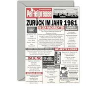 Stuff4 Cartes d'anniversaire 45 ans pour hommes et femmes - Retour en 1981 Journal - 44 joyeux anniversaire anniversaire de mariage carte vintage millésime né en 1981 127 mm x 178 mm